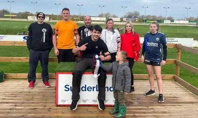 Participants in the Sunderland charity fun run pose for a group photo after the event